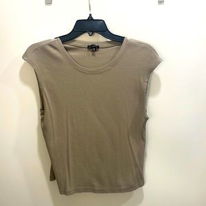 Taupe Dynamite square ribbed t shirt.